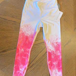 NEW! Athleta Elation Mineral 7/8 Tight pink and white buttery soft size M